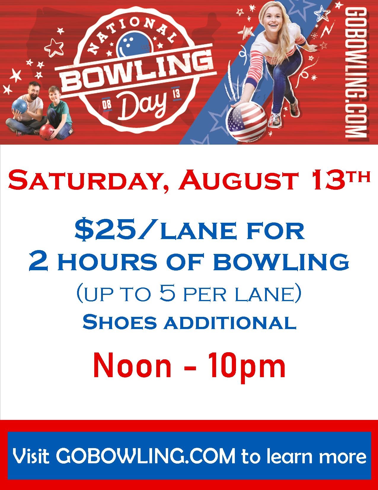 National Bowling Day 8/13/22